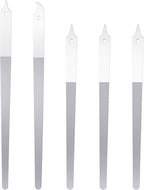 Stainless Steel Diamond Dust Nail File 5 PCS Professional Metal Nail Files with Sharp Pointed Tip Non-Slip Double Sided Manicure Pedicure Tools for Fingernails & Toenails Care Essentials