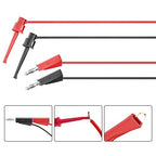 Goupchn Multimeter Test Leads Kit with Push On Alligator Clips Stackable Banana Plug to Test Hook Cable Set for Electrical Testing 1000V 10A