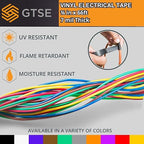 GTSE White Electrical Tape, 240 Rolls Bulk Box – Waterproof, Industrial Grade Vinyl, 3/4 in x 66ft– Strong Self-Adhesive PVC Electric Tape for Wire Insulation, 7 Mil, 600V – UL/CSA Listed