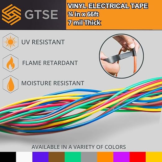 GTSE Gray Electrical Tape, 240 Rolls Bulk Box – Waterproof, Industrial Grade Vinyl, 3/4 in x 66ft– Strong Self-Adhesive Grey PVC Electric Tape for Wire Insulation, 7 Mil, 600V – UL/CSA Listed