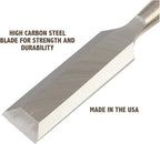 Buck Brothers 120102BC 3/8" Wood Chisel Made in USA, For Paring and Finishing Cuts in Carpentry and Woodworking, Tempered Tool Steel Blade, Mallet-Safe Handle