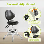 Saddle Stool Chair with Wheels,Ergonomic Swivel Rolling Height Adjustable for Salon Beauty Clinic Dentist Tattoo Home Office