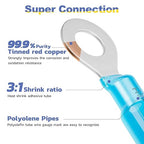 haisstronica 400PCS Heat Shrink Wire Connectors-Marine Grade Heat Shrink Butt Connectors-Electrical Connectors Kit of Tinned Red Copper,AWG 26-10 Crimp Insulated Ring Fork Butt Splice(4Colors/31Sizes)