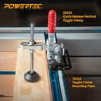 POWERTEC 6" Large Toggle Clamp Foot 2PK with Nuts & Washers, Oversized Stud Clamp Foot Compatible with Toggle Clamps for Table Saw Fence, Drill Press Table, and Woodworking Jigs (71700-P2)