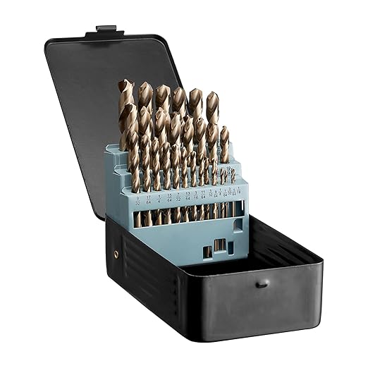 VEVOR Cobalt Drill Bit Set, 29Pcs (1/16" - 1/2") M35 High Speed Steel Cobalt Bits with Storage Case, 135 Degree Tip Twist Jobber Drill Bit for Metal, Stainless Steel, Aluminum Alloy, Wood, Plastic