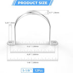 12Pcs 5 1/8 Inch (130mm) 304 Stainless Steel Conduit Clamps, U-Tube Strap Pipe Clamp 2 Hole Strap U Bracket Rigid Pipe Metal Conduit Strap Tension Clips U-tube Clamp