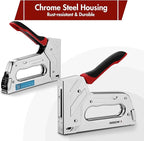 Arrow T55BL Staple Gun Kit, Heavy Duty Manual Stapler with 3750 Pieces T50 1/4", 3/8", 1/2" Staples, Soft Rubber Grip, for Upholstery Professional Projects