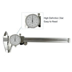 6 Inch Dial Caliper, MFQNENLK 4-Way Measurement Calipers, 0.001 Accuracy Imperial Shockproof Measuring Tool with Plastic Case (Dial Caliper 0-6" Range)