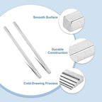 uxcell 8Pcs Square Steel Key Stock, 3/8" x 3/8" x 12" Cold-Drawn 45# Steel Bars Precision Key Stock for Gearbox Coupling, Silver Tone