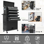 13-Drawer Tool Chest with Wheels,2 in 1 Detachable Rolling Tool Chests with Drawers,Large Tool Box with Lock,Mobile Steel Tool Cabinet Storage for Warehouse,Garage-Black