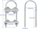 Double Antenna Mast Clamp V Jaw Block with U Bolts, Heavy Duty Mast to Mast Mount Bracket Kit for Outdoor Antenna 6 Sets