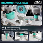 Tile Hole Saw Kit for Porcelain - (6/8/10/35/50/65mm+Finger Bit+Drilling Milling +Chamfer Bit+Adapter+Tile Blade) Diamond Drill Bits for Ceramic Marble Brick Granite,5/8"-11 Thread