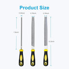 3Pcs Metal File Set, 8-Inch Professional High Carbon Steel Metal File, Includes Flat, Round, Half-Round Metal Files, Durable Hand Files Work for Metal Wood Smoothing Shaping Deburring