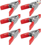 Wideskall® 2" inch Mini Metal Spring Clamps w/Red Rubber Tips Clips (Pack of 6)