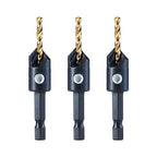 toolant 3pack#12 Silence Countersink Drill Bits Set for US Wood Screw, High-Speed Steel Counter Sink Drill Bit in One Step
