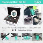 Tile Hole Saw Kit for Porcelain Tile - (6/6/20/35+50mm Chamfer Bit+Adapter+Tile Blade) Tile Hole Saw Kit Diamond Precision Cutting for Porcelain Ceramic Marble Granite,5/8"-11 Thread