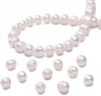 Natural Pearl Beads Potato 9-10mm White Freshwater Cultured Loose Gemstone Beads for DIY Jewelry Making 13.8''/Strand HQ