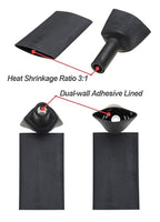 74PCS 1 3/4 1/2 3/8 Inch 3:1 Heat Shrink Tubing Assortment Kit Double-Wall Adhesive Lined Marine Grade Industrial Heat-Shrink Wrap Wire Tubing Black Red