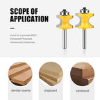 WSOOX 5PCS Bullnose Beading Router Bits with 1/4-Inch Shank Carbide-Tipped Corner Beading Bits Set Radius:1/4",3/8",1/2",5/8",3/4"
