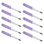 Fielect 10pcs Voltage Tester Voltage Detector Pen Circuit Tester Tool Steel Batch Slotted Test Pencil JRDB-168 AC/DC 100-500V Clear