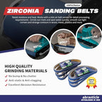1/2" x 18" Zirconia Sanding Belts for Metal, 1/2 x 18 Inch Zirconia Metal Grinding Sand Paper, 36 PCS 6 Each of 40/60/80/120/180/240 Assorted Grits, Perfect for Metal Polishing, Derusting, Woodworking