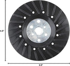 BHA Angle Grinder Ribbed Backing Pad for Resin Fiber Disc, 4.5" x 5/8"-11