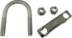 Universal Heavy Duty 1-1/2 Inch Stainless Exhaust U-Bolt Clamp, 1.5 Inch Muffler U Clamps Saddle Design with Reinforced Ribs