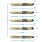 Countersink Drill Bit Set, 5 Pieces High Speed Steel 82 Degree 5 Flute 6mm Round Shank Mill Cutter Bit Countersink in Sizes 1/4" Set with Carrying Case.