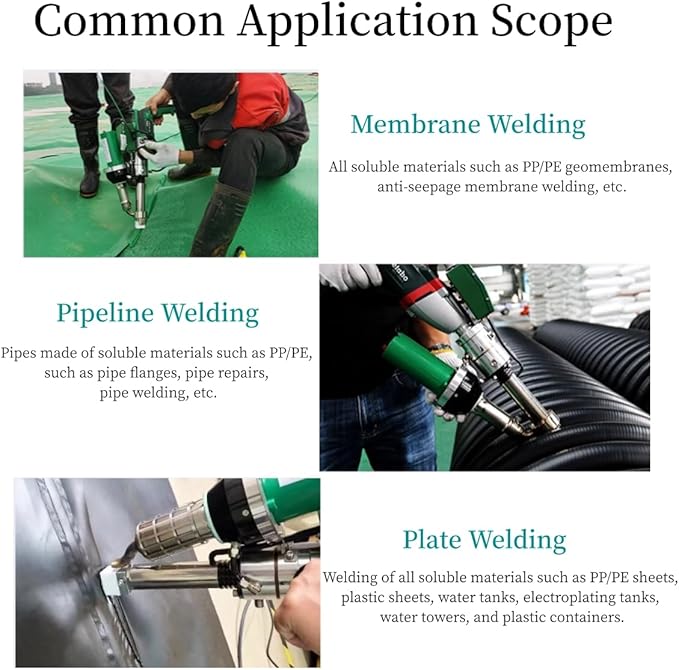 1600W Hand Extrusion Welder Gun Plastic Handheld Extruder Dual Heating System Welding Gun PP HDPE LDPE Pipe Welding Machine (220V Extruder)