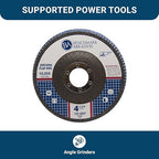 Benchmark Abrasives 4.5" Premium Zirconia Type 27 Flat Flap Discs Grinding Wheels for Sanding Stock Rust Removal Finishing Grinding Deburring Stainless Steel, 7/8" Arbor (100 Pack) - 120 Grit