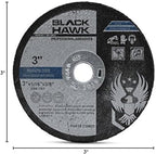 BHA Metal and Stainless Steel Cut Off Wheels for Die Grinders, 3” x 1/16” x 3/8” - 25 Pack