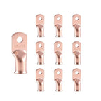 10pcs 1/0 AWG-1/4”(M6) Ring Terminals 0 Gauge Copper Wire Lugs Battery Cable Ends Heavy Duty Battery Cable Terminal Connectors