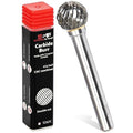 S&F STEAD & FAST Carbide Burr with 1/4” Shank 1/2” Cutter Dia 1/2” Length, Professional Grade Tungsten File, Die Grinder Bit for Metals, Rotary File Ball Shape, Grinding Burr Bit