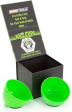 OEMTOOLS 25115 Green Magnetic Nut Cups, 2 Pack, Each Curved Magnetic Parts Tray Holds Up to 5 Pounds, Attaches To Metal Surfaces, Multi-Use Nuts And Bolts Organizer Set Made From Durable ABS Plastic