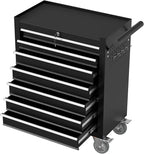 7-Drawer Rolling Tool Chest,Metal Rolling Tool Chest with Wheels and Locking Tool Box,Portable Metal Tool Box for Warehouse,Garage, Repair Shop, Workshop (Black, 7-Drawer)