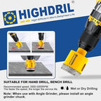 HIGHDRIL 11Pcs Diamond Hole Saw Kit - 1/4", 5/16", 3/8", 4/5", 1", 1-1/8", 1-1/4", 1-3/8", 1-3/4", 2", 2-1/2" Drill Bits for Tile Porcelain Ceramic Granite Marble