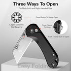 CIVIVI Folding Utility Knife Box Cutter, Elementum Utility Pocket Edc Knife with 3Pcs Extra Razor Blades, Three Ways to Open, Ideal Gifts for Men Women C23039B-1