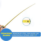 LAND 25Ft Retractable Measuring Tape - 2 Pack Heavy Duty Tape Measure, Inch/Metric Double Scale, Sturdy Matte Blade, Magnetic Hook for Measurement Alone, TPR Rubber Protective Case (25FT(2 Pack))