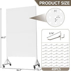 Metal Pegboard Display Stand 3.5 x 5.5 Feet, Adjustable Height with 40 Peg Board Hooks and Wheels, Pegboard Display Rack, Craft Display Rack, Retail Display Rack, Garage Peg Board, Pegboard