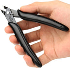 BOENFU BF-170 Micro Wire Cutter Jewelry Wire Cutters Zip Tie Cutters 2-Pack Flush Cut Nippers Precision Small Side Cutting Pliers for 3d Print, Plastic Models, Jewelry, Electronics, Black, 5 Inches