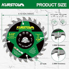 Circular Saw Blade 5-1/2 Inch - 24T ABT Wood Cutting Saw Blade with 5/8” Arbor for Wood, Plastic, Plywood, Particle Boards, Multilayer Boards(2 Pack)
