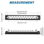 GLOSO Common Bus Bar M6 Studs Power Distribution Block Marine Busbar Battery Terminal Distribution Block 150 Amp Rating 20P