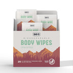 Bar-D Cleansing Face & Body Wipes for Women and Men - Individually Wrapped Biodegradable Shower Wipes, 12x12 Inch, Pack of 20 (20 Count/Box), Unscented