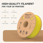 Official Creality Hyper PLA Filament 1.75mm, High Speed 30-600mm/s 3D Printer Filament PLA, Dimensional Accuracy +/-0.02mm, Fit Most FDM 3D Printers，1KG(2.2lbs) Spool Yellow