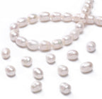 Natural Pearl Beads Rice 8-9mm White Freshwater Cultured Loose Gemstone Beads for DIY Jewelry Making 13.8''/Strand HQ