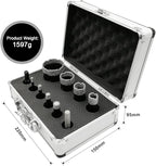 SHDIATOOL Diamond Core Drill Bits Hole Saw Kit for Porcelain Tile Ceramic Marble Brick Vacuum Brazed Cutter Set 10-Piece （6/8/10/13/19/25/32/51mm +10mm+SDS Plus