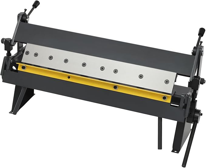 24" Sheet Metal Brake,Pan and Box Brake,Metal Sheet Bender for Carbon Steel,Copper,Aluminum,Ergonomic Handles,Floor Standing,Ideal for Metal Roofs,Car Doors,Windows,Furniture