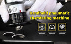 Pneumatic Chamfering Tool Handheld, Mini Air-Powered Chamfering Machine with 4 C-Blades (2 Pre-Installed), 45° Right-Angle Trimming, 1/4 Inch Air Inlet for Metal, Wood Beveling & Deburring