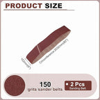 HARFINGTON 6 x 80 Inch Sanding Belts, 2 Pcs 150 Grits Aluminum Oxide Abrasive Belt Sander File Belt for Woodworking, Metal Polishing, Knife Sharpener