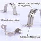 20Pcs Reinforced Rigid Pipe Strap 2 Inch Two Hole Strap U Bracket Pipe Clamps, 304 Stainless Steel Conduit Clamps Tension Tube Clip for Pipes Fixing M50
